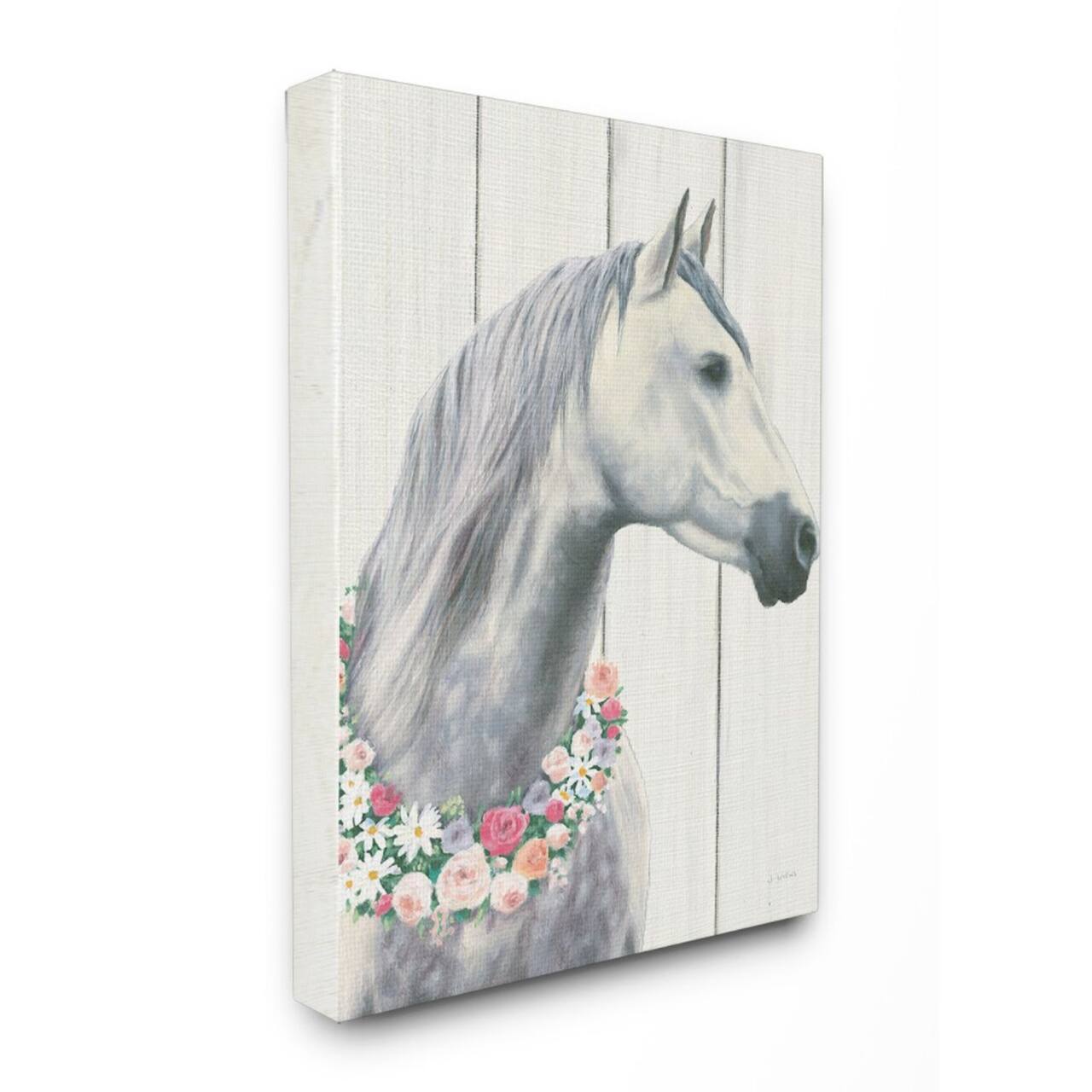 Stupell Industries Spirit Stallion Horse With Flower Wreath Wall Art